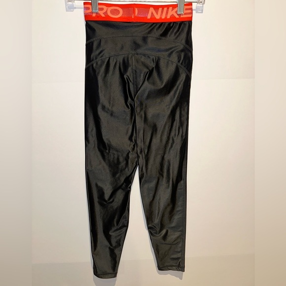 Nike Black Leggings with Red Waistband XS Woman’s High Waisted - Picture 2 of 6